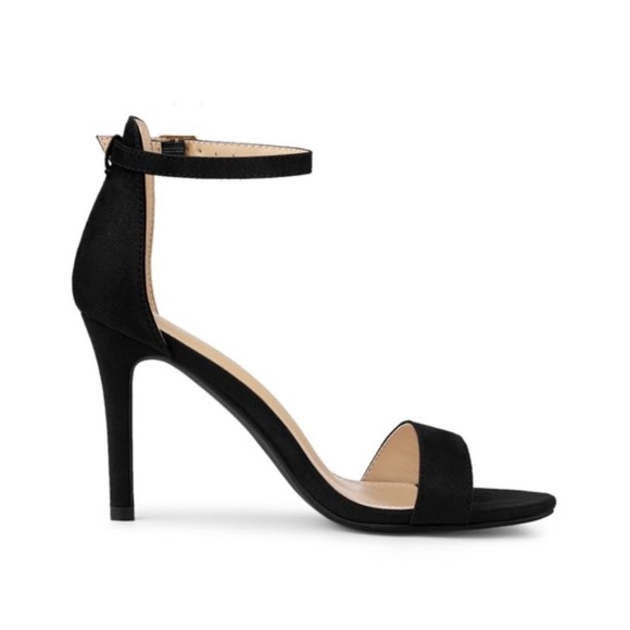 Black Suede Ankle Strap High Stiletto Heels size 7 - Picture 3 of 6